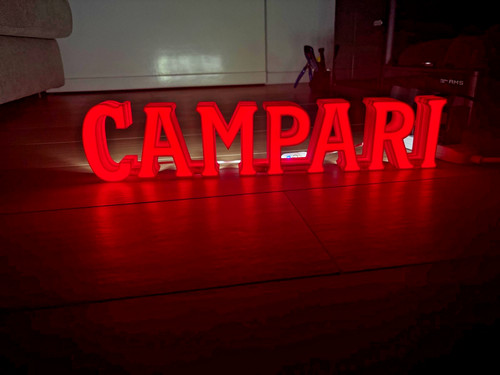 Insegna luminosa campari rossa - insegna,